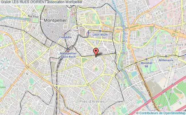 plan association Les Rues D'orient Montpellier