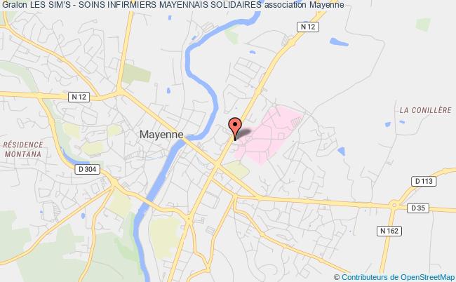 plan association Les Sim's - Soins Infirmiers Mayennais Solidaires Mayenne