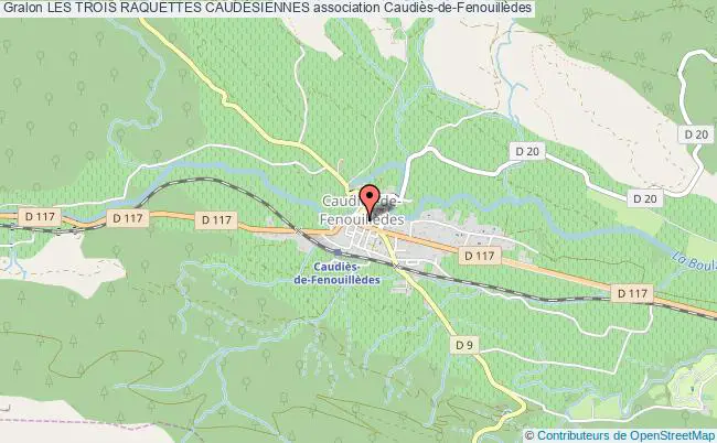 plan association Les Trois Raquettes CaudÉsiennes Caudiès-de-Fenouillèdes