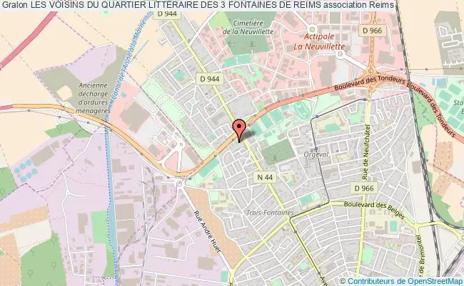 plan association Les Voisins Du Quartier LittÉraire Des 3 Fontaines De Reims Reims