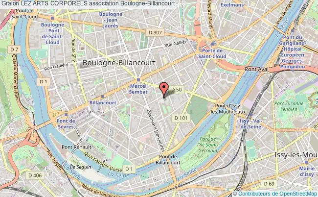 plan association Lez Arts Corporels Boulogne-Billancourt