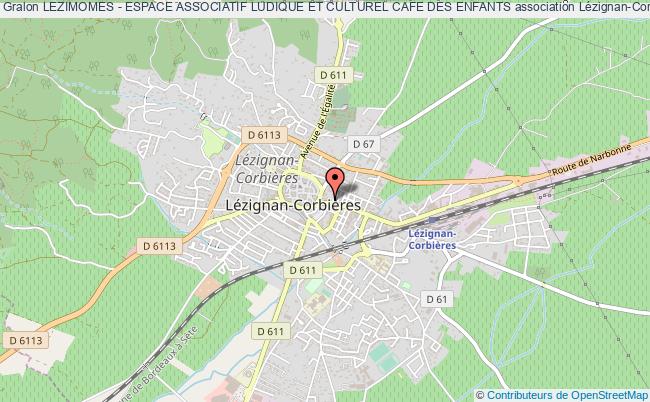 plan association Lezimomes - Espace Associatif Ludique Et Culturel Cafe Des Enfants Lézignan-Corbières