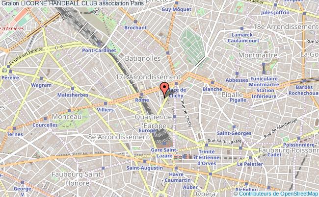 plan association Licorne Handball Club PARIS