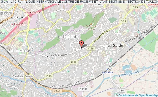 plan association L.i.c.r.a. - Ligue Internationale Contre De Racisme Et  L'antisemitisme - Section De Toulon La    Garde