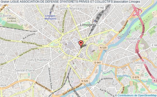 plan association Ligue Association De DÉfense D?intÉrÊts Prives Et Collectifs Limoges
