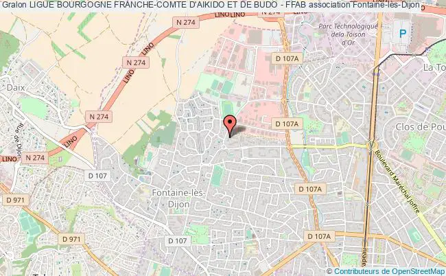 plan association Ligue Bourgogne Franche-comte D'aikido Et De Budo - Ffab Fontaine-lès-Dijon
