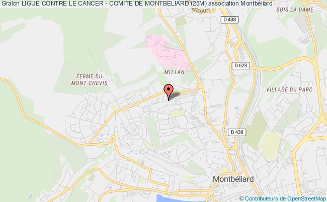 plan association Ligue Contre Le Cancer - Comite De Montbeliard (25m) Montbéliard