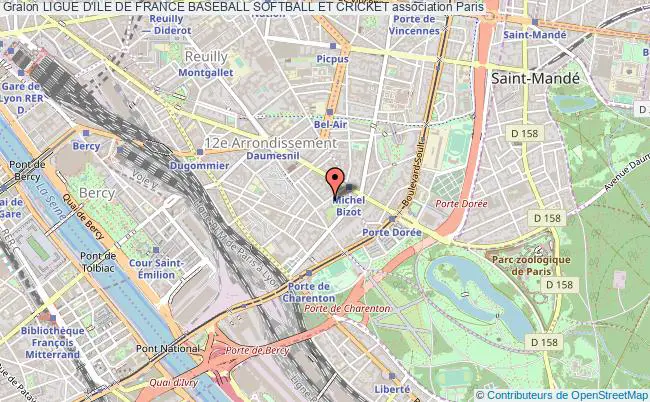 plan association Ligue D'ile De France Baseball Softball Et Cricket Paris