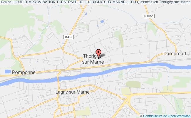plan association Ligue D'improvisation TheÂtrale De Thorigny-sur-marne (litho) Thorigny-sur-Marne