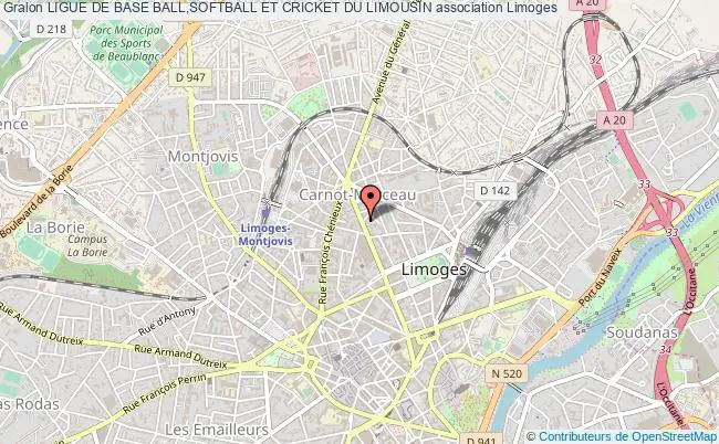 plan association Ligue De Base Ball,softball Et Cricket Du Limousin Limoges