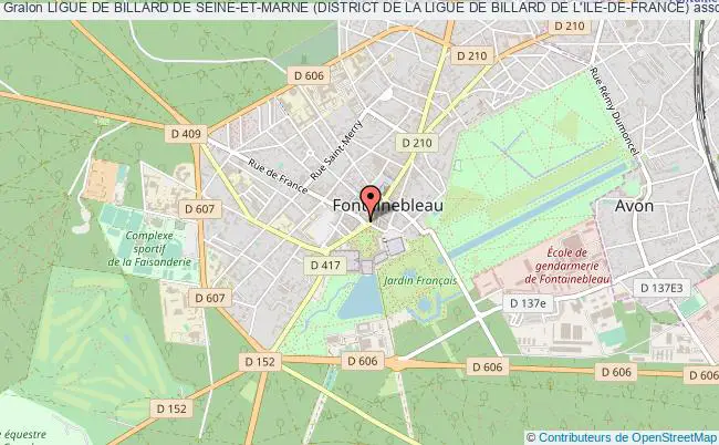 plan association Ligue De Billard De Seine-et-marne (district De La Ligue De Billard De L'ile-de-france) Fontainebleau