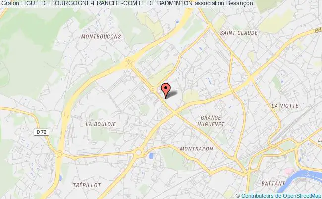 plan association Ligue De Bourgogne-franche-comte De Badminton Besançon