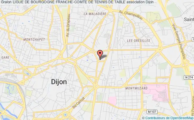 plan association Ligue De Bourgogne Franche-comte De Tennis De Table Dijon