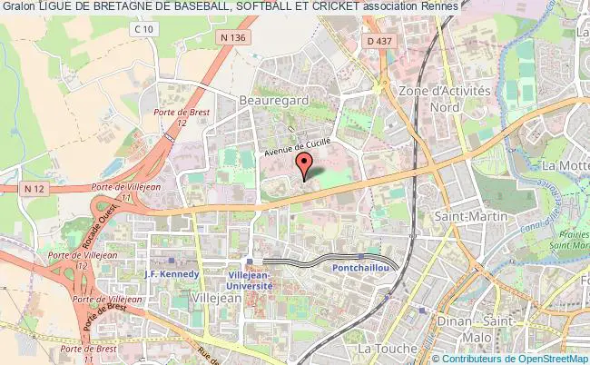 plan association Ligue De Bretagne De Baseball, Softball Et Cricket Rennes