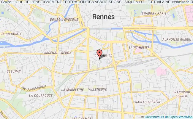 plan association Ligue De L'enseignement Federation Des Associations Laiques D'ille-et-vilaine Rennes
