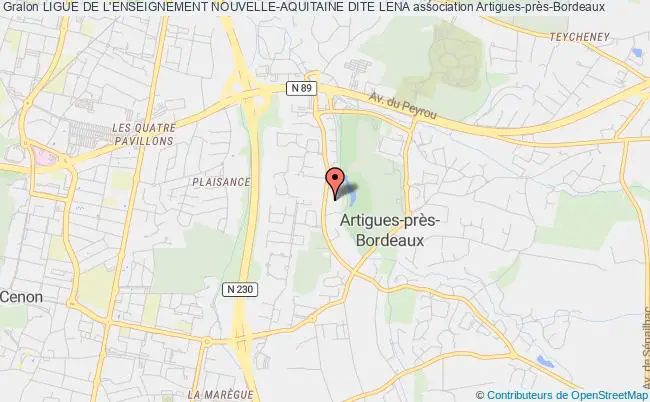 plan association Ligue De L'enseignement Nouvelle-aquitaine Dite Lena Artigues-près-Bordeaux