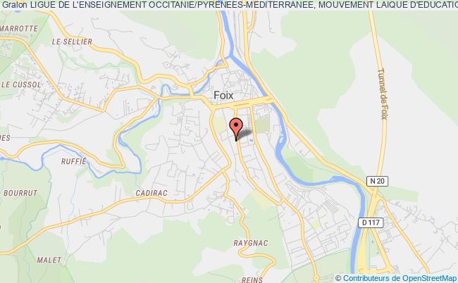 plan association Ligue De L'enseignement Occitanie/pyrenees-mediterranee, Mouvement Laique D'education Populaire Dite "la Ligue De L'enseignement Occitanie/pyrenees-mediterranee" Foix