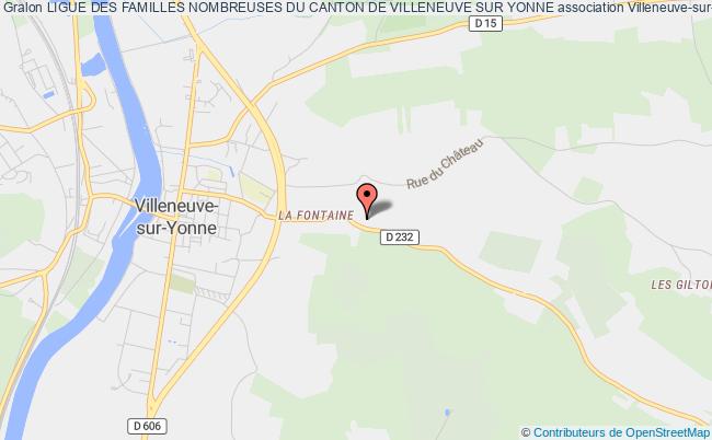 plan association Ligue Des Familles Nombreuses Du Canton De Villeneuve Sur Yonne Villeneuve-sur-Yonne
