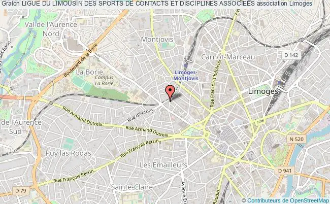 plan association Ligue Du Limousin Des Sports De Contacts Et Disciplines Associees Limoges