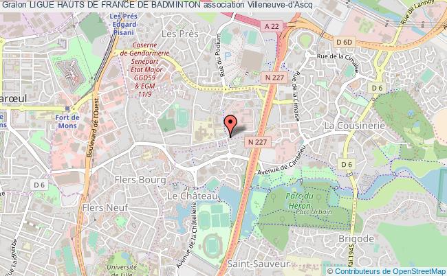 plan association Ligue Hauts De France De Badminton Villeneuve-d'Ascq