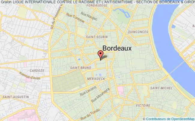 plan association Ligue Internationale Contre Le Racisme Et L'antisemitisme - Section De Bordeaux & Gironde Bordeaux
