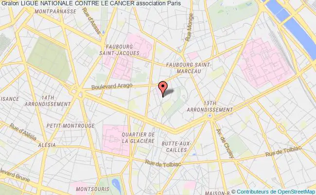 plan association Ligue Nationale Contre Le Cancer Paris