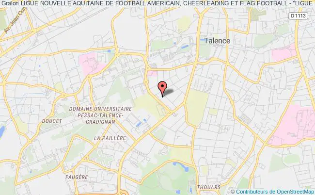 plan association Ligue Nouvelle Aquitaine De Football Americain, Cheerleading Et Flag Football - "ligue Nafa" Talence