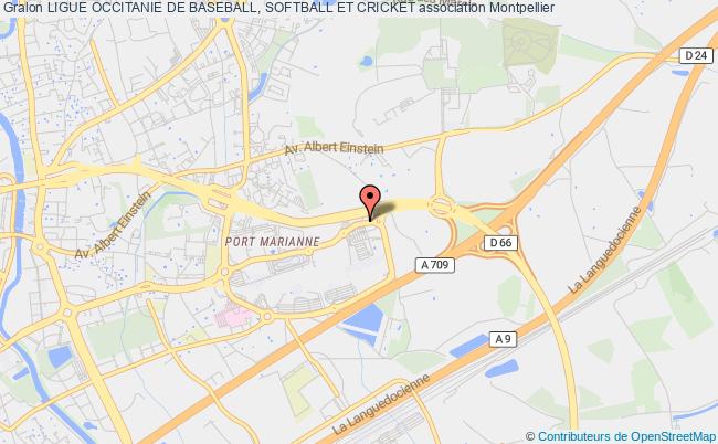 plan association Ligue Occitanie De Baseball, Softball Et Cricket Montpellier