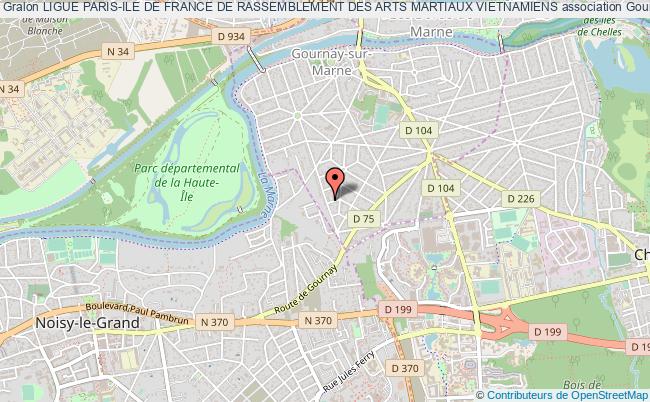 plan association Ligue Paris-ile De France De Rassemblement Des Arts Martiaux Vietnamiens Gournay-sur-Marne