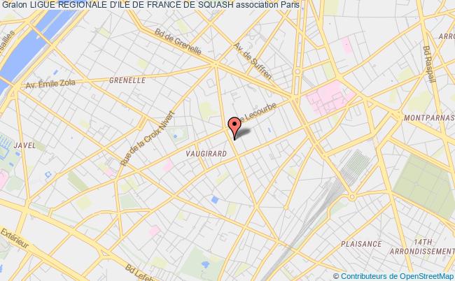 plan association Ligue Regionale D'ile De France De Squash Paris 15e