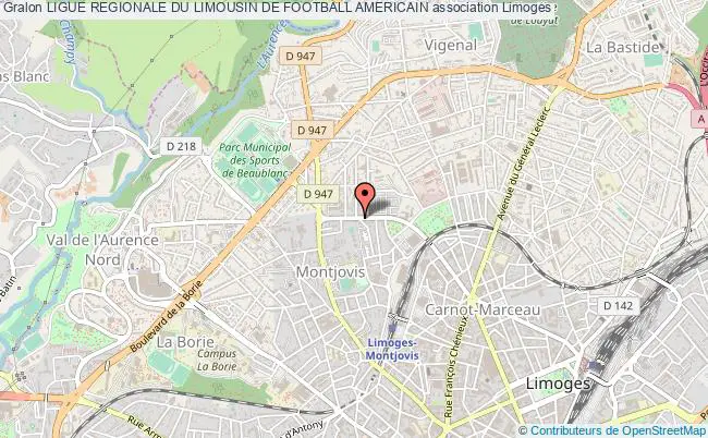plan association Ligue Regionale Du Limousin De Football Americain Limoges
