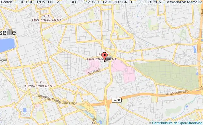 plan association Ligue Sud Provence-alpes CÔte D'azur De La Montagne Et De L'escalade Marseille