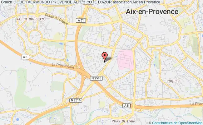 plan association Ligue Taekwondo Provence Alpes Cote D'azur Aix-en-Provence