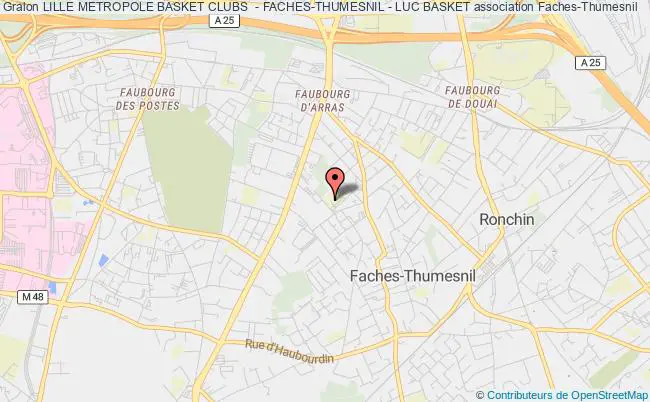 plan association Lille Metropole Basket Clubs  - Faches-thumesnil - Luc Basket Faches-Thumesnil