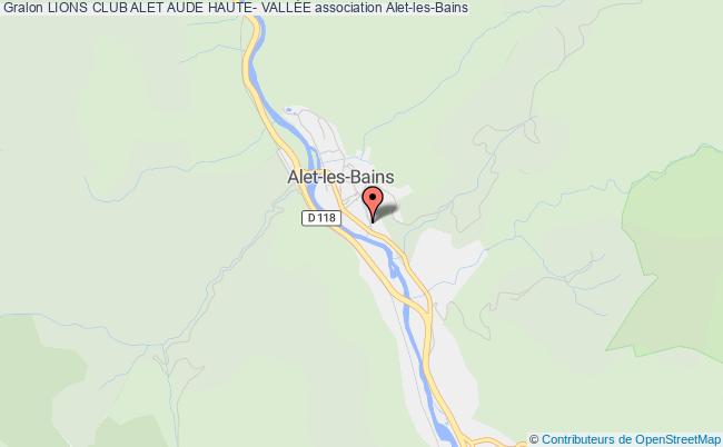 plan association Lions Club Alet Aude Haute- VallÉe Alet-les-Bains