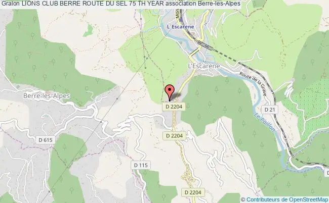 plan association Lions Club Berre Route Du Sel 75 Th Year Berre-les-Alpes