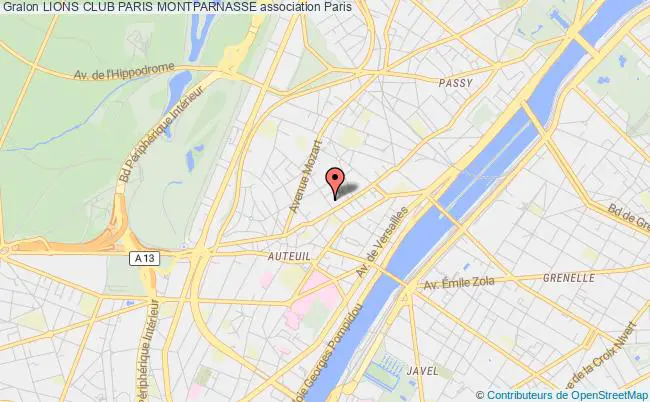 plan association Lions Club Paris Montparnasse Paris 16e