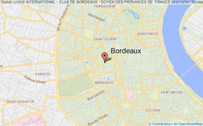 plan association Lions International - Club De Bordeaux - Doyen Des Provinces De  France Bordeaux
