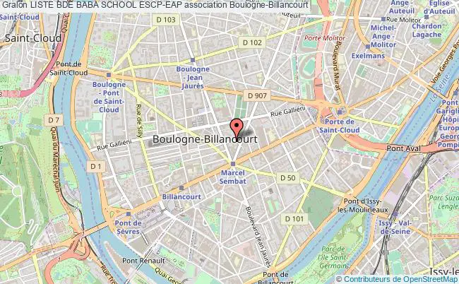 plan association Liste Bde Baba School Escp-eap Boulogne-Billancourt