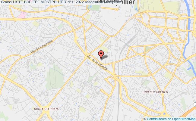 plan association Liste Bde Epf Montpellier N°1  2022 Montpellier