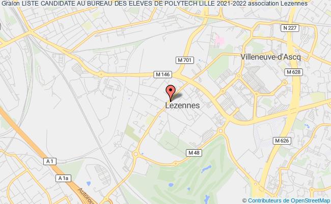 plan association Liste Candidate Au Bureau Des Eleves De Polytech Lille 2021-2022 Lezennes