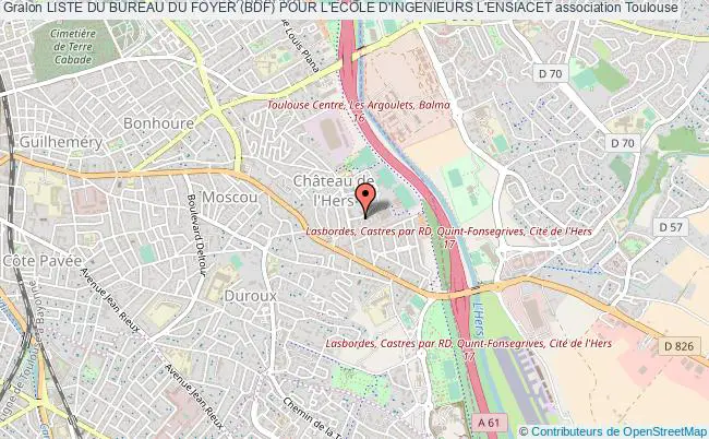 plan association Liste Du Bureau Du Foyer (bdf) Pour L'ecole D'ingenieurs L'ensiacet Toulouse