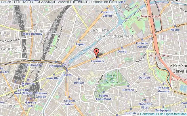 plan association Litterature Classique Vivante (france) Paris