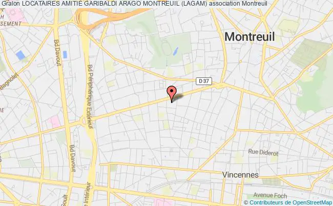 plan association Locataires AmitiÉ Garibaldi Arago Montreuil (lagam) Montreuil