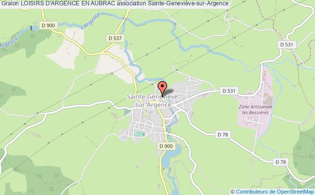 plan association Loisirs D'argence En Aubrac Sainte-Geneviève-sur-Argence