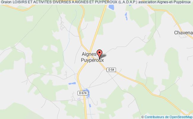 plan association Loisirs Et Activites Diverses A Aignes Et Puyperoux (l.a.d.a.p.) Aignes-et-Puypéroux