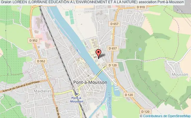 plan association Loreen (lorraine Education À L'environnement Et À La Nature) Pont-à-Mousson Cedex