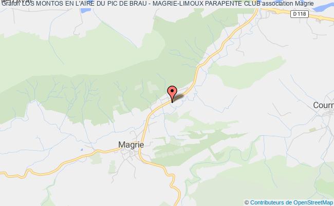 plan association Los Montos En L'aire Du Pic De Brau - Magrie-limoux Parapente Club Magrie