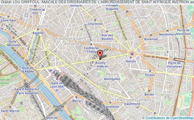 plan association Lou Griffoul- Amicale Des Originaires De L'arrondissement De Saint Affrique Aveyron Paris