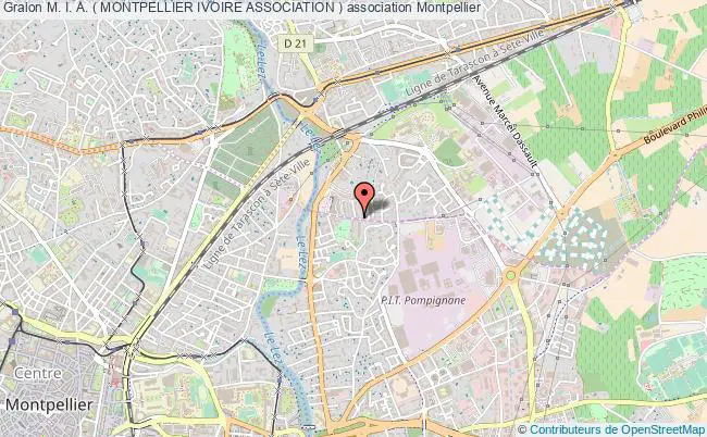 plan association M. I. A. ( Montpellier Ivoire Association ) Montpellier